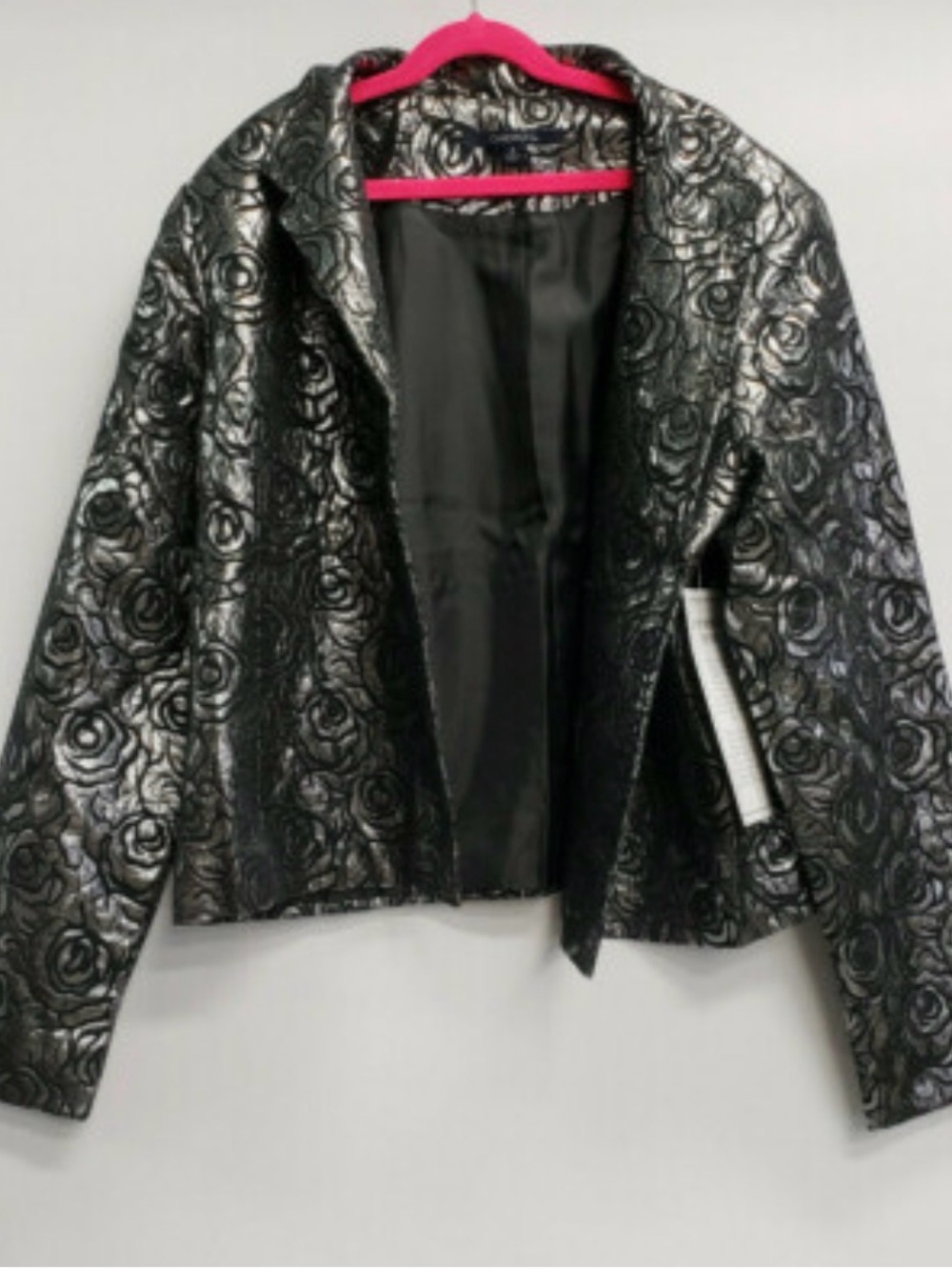 Black Floral-Embossed Women's Jacket